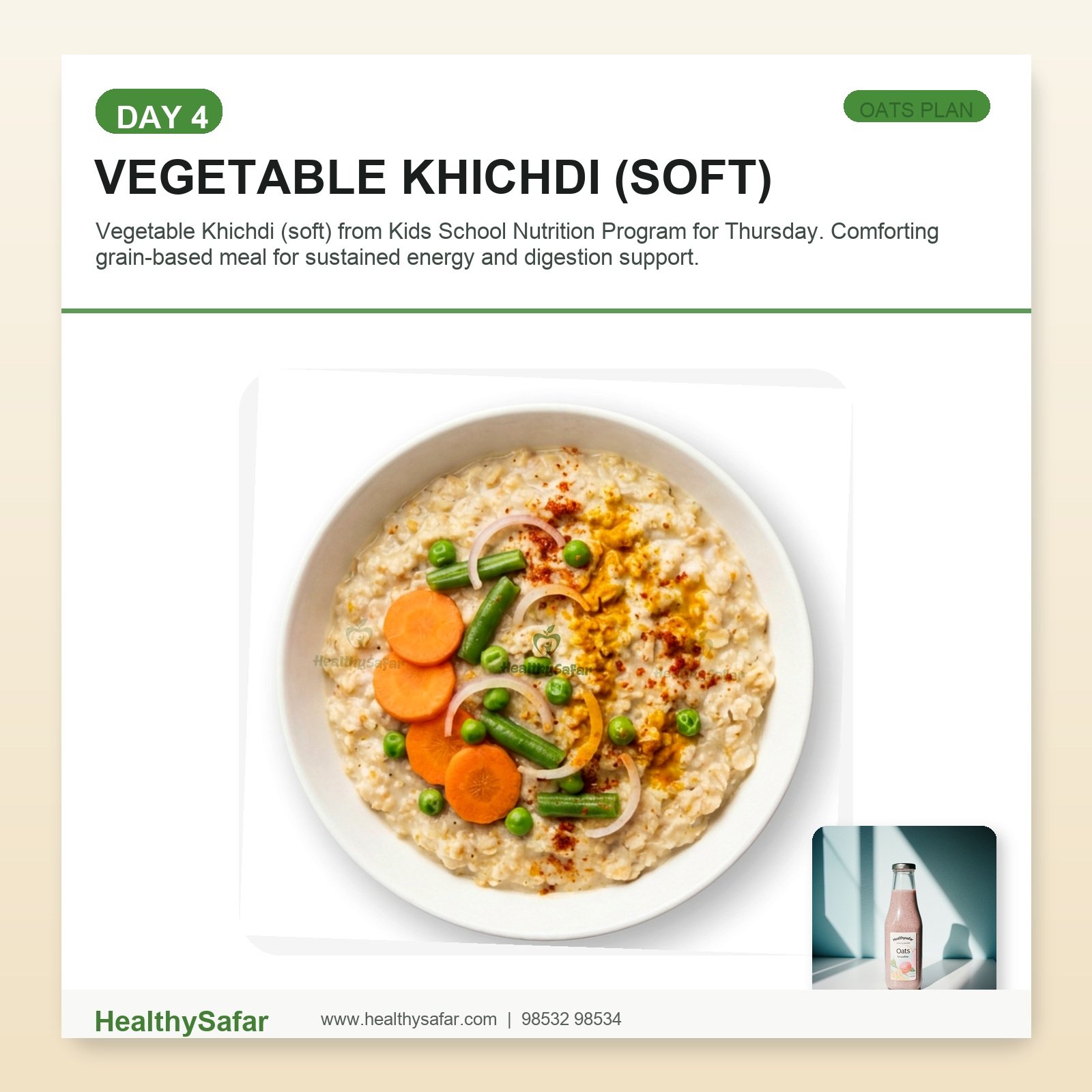 Vegetable Khichdi (soft)