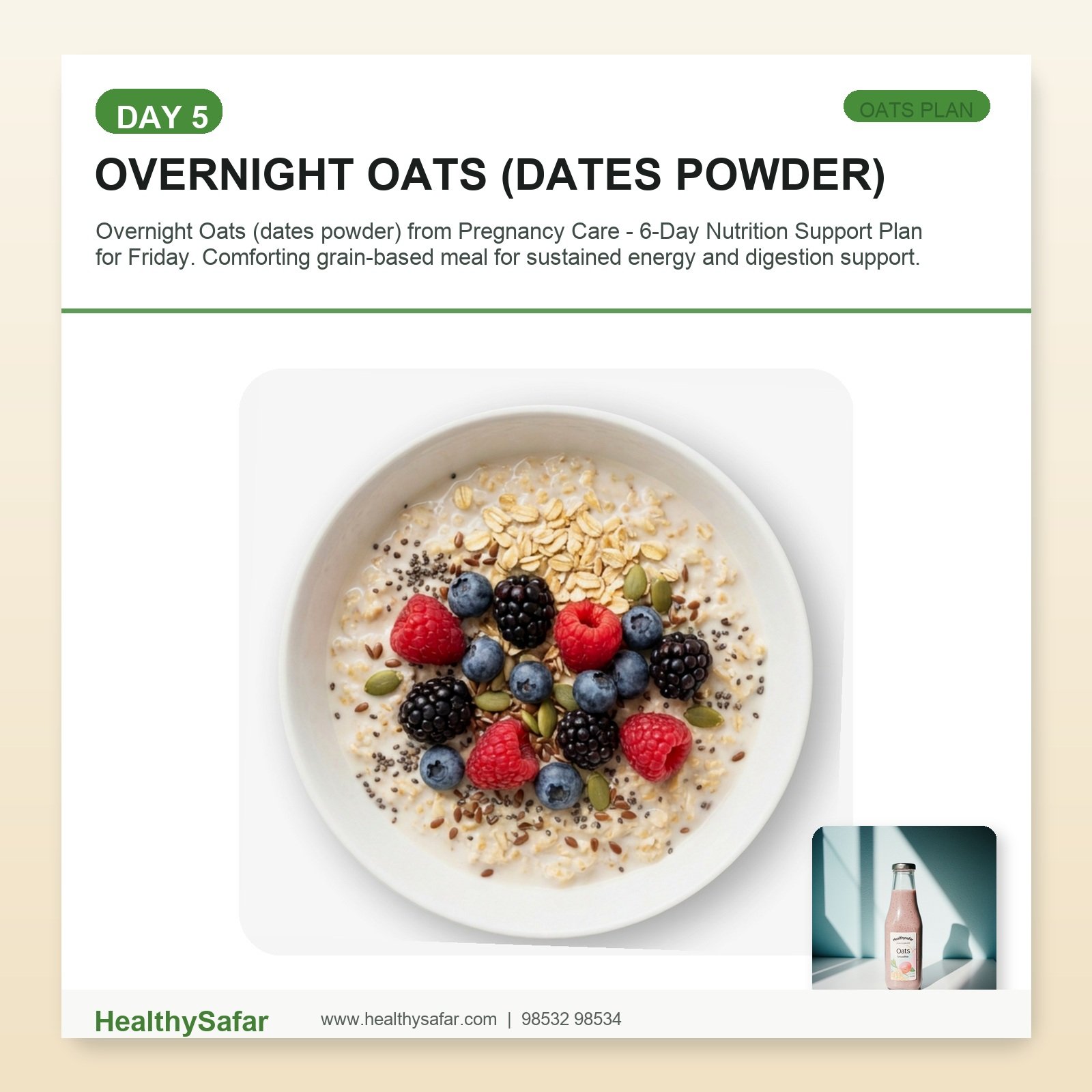 Overnight Oats (dates powder)