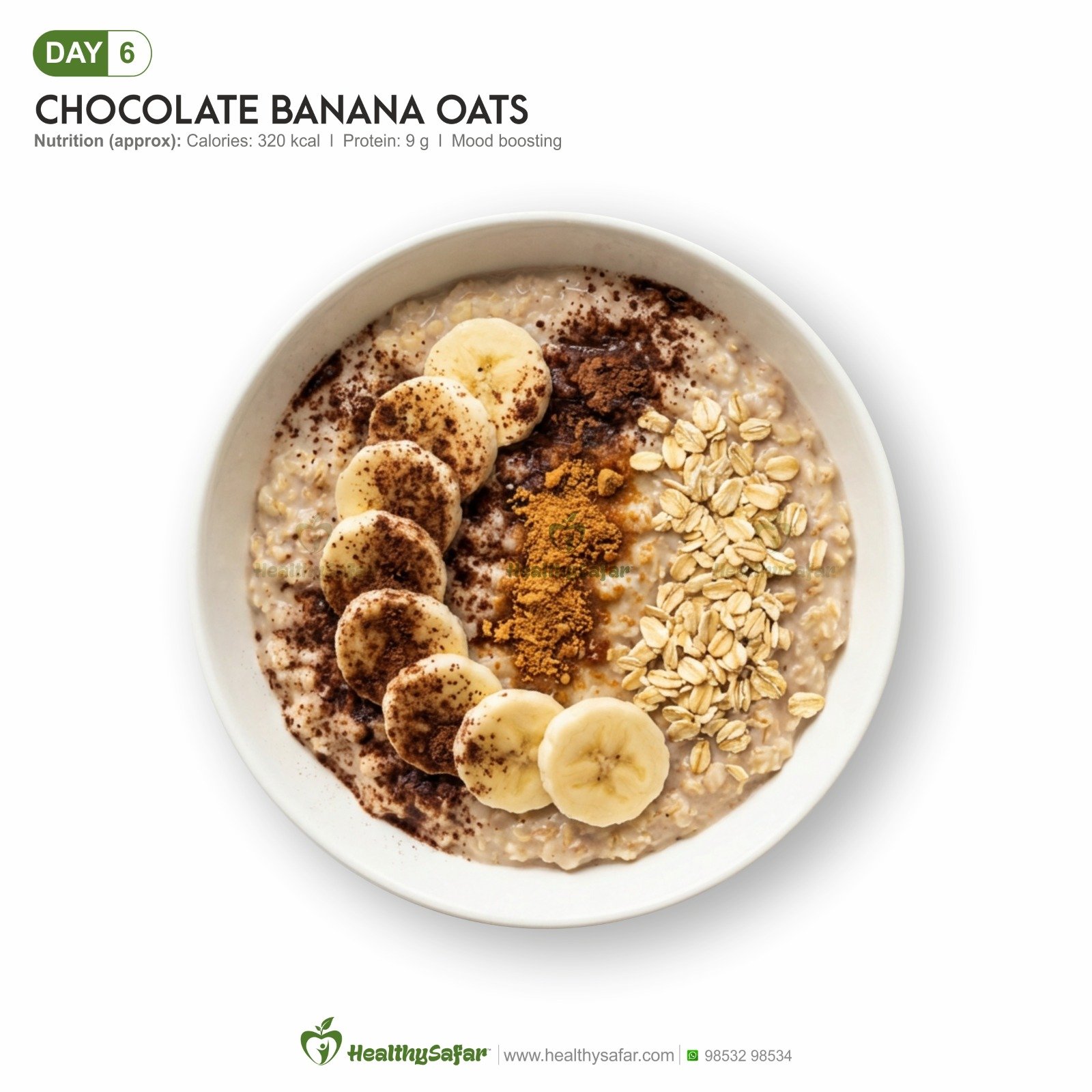 Chocolate Banana Oats (Healthy)